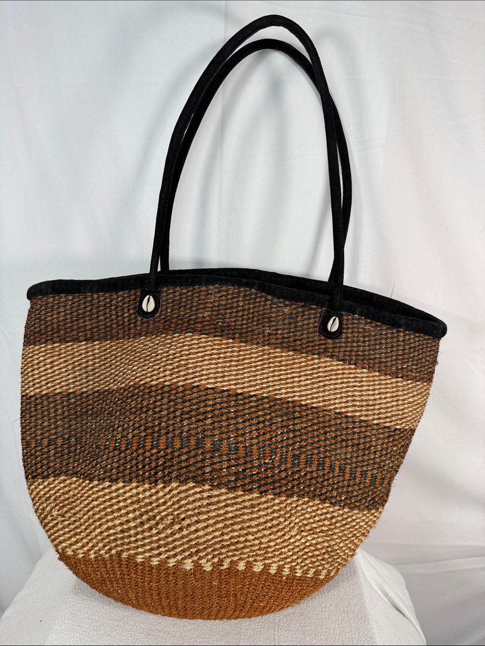Vintage handwoven Sisal Kiondo Tote Bag